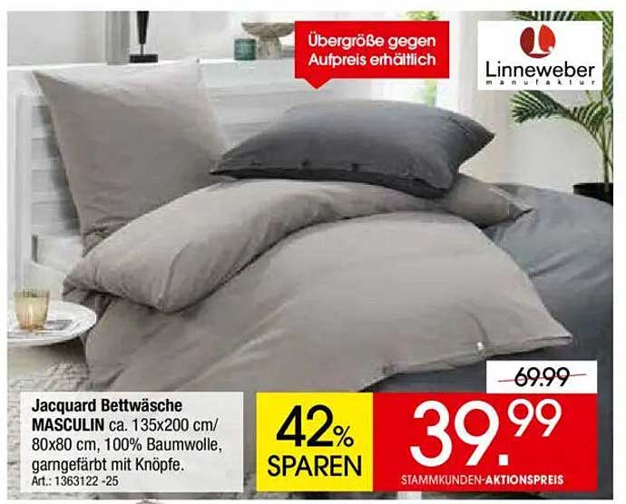 Jacquard Bettwäsche MASCULIN 135x200 cm, 100% Baumwolle
