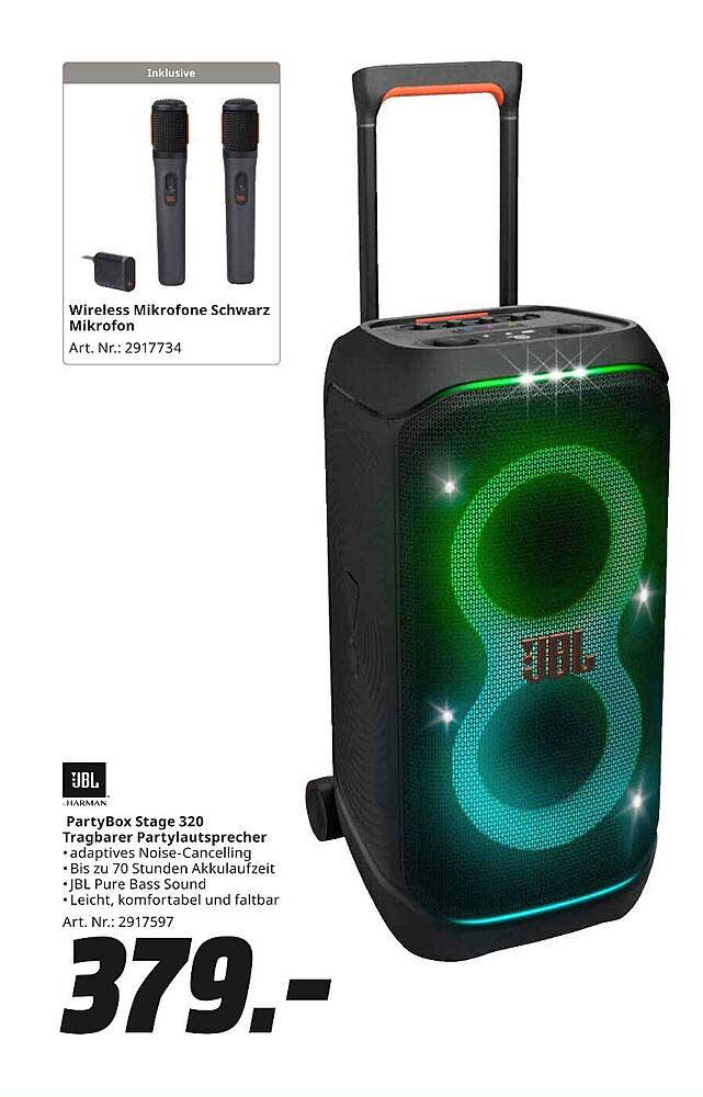 JBL PartyBox Stage 320 Tragbarer Partylautsprecher