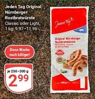 Jeden Tag Original Nürnberger Rostbratwürste