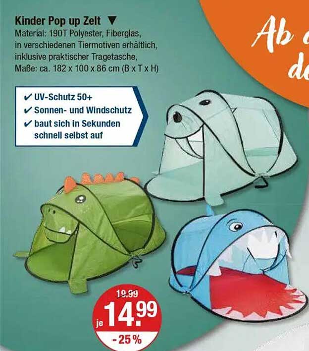 Kinder Pop up Zelt