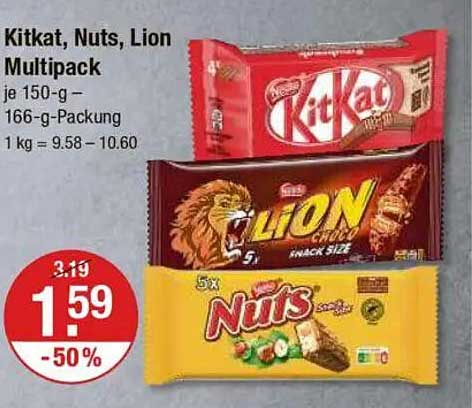 Kitkat, Nuts, Lion Multipack