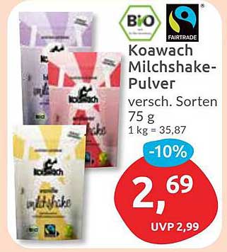 Koawach Milchshake-Pulver - verschiedene Sorten 75 g