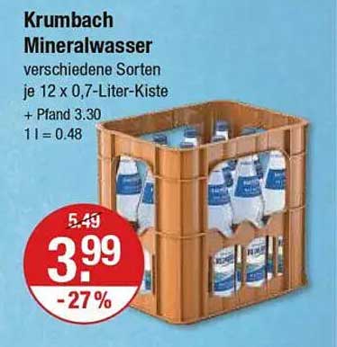 Krumbach Mineralwasser - 12 x 0,7-Liter-Kiste