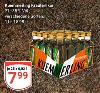Kuemmerling Kräuterlikör 21–35 % Vol., verschiedene Sorten