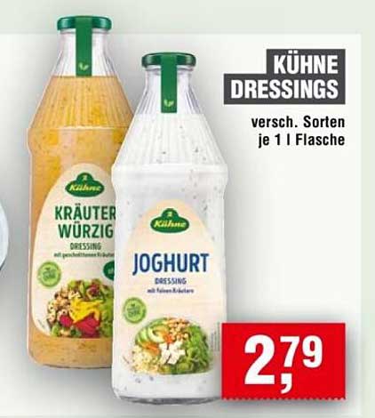 Kühne Dressings - verschiedene Sorten je 1 l Flasche