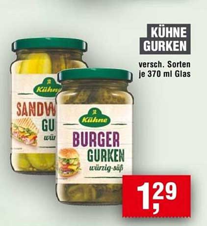 KÜHNE GURKEN - Verschiedene Sorten im 370 ml Glas