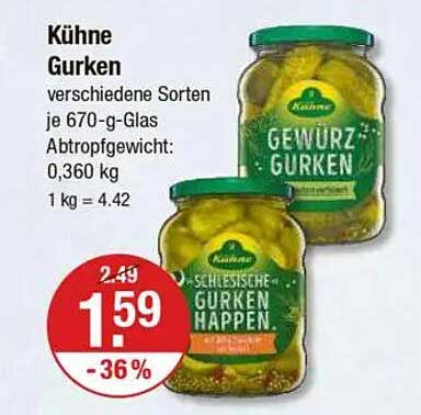 Kühne Gurken - verschiedene Sorten, je 670-g-Glas
