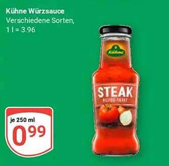 Kühne Würzsauce - Verschiedene Sorten, 250 ml für 0,99€