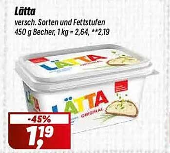 Lätta - Verschiedene Sorten und Fettstufen