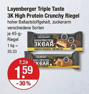 Layenberger Triple Taste 3K High Protein Crunchy Riegel