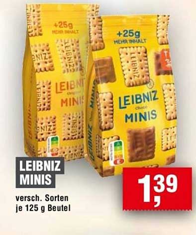 LEIBNIZ MINIS - verschiedene Sorten je 125 g Beutel