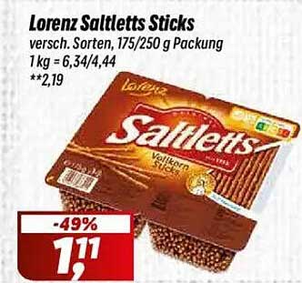 Lorenz Saltletts Sticks, verschiedene Sorten, 175/250 g Packung