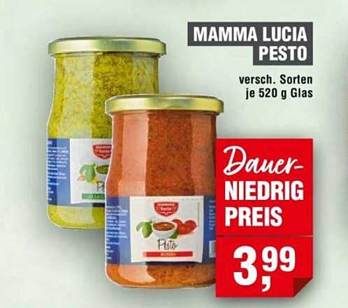 Mamma Lucia Pesto - verschiedene Sorten je 520 g Glas