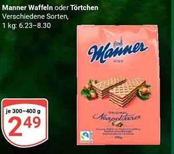 Manner Waffeln oder Törtchen - Verschiedene Sorten