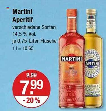 Martini Aperitif - Verschiedene Sorten 14,5 % Vol.