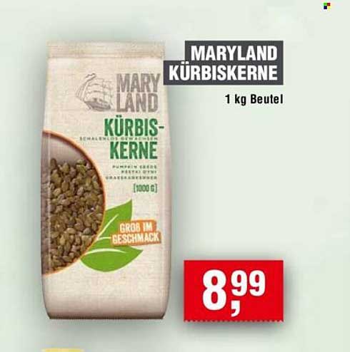 MARYLAND Kürbiskerne 1 kg Beutel
