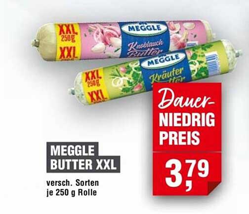 MEGGLE BUTTER XXL - verschiedene Sorten je 250 g Rolle