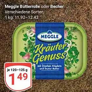 Meggle Butterrolle oder Becher - Kräuter Genuss
