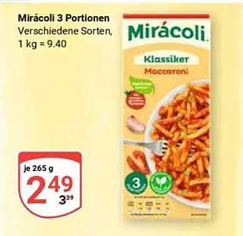 Mirácoli 3 Portionen – Klassiker Maccheroni