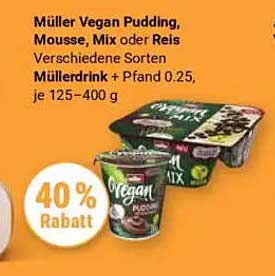 Müller Vegan Pudding, Mousse, Mix oder Reis - Verschiedene Sorten