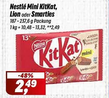 Nestlé Mini KitKat, Lion oder Smarties