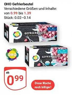 OHO Gefrierbeutel - verschiedene Größen und Inhalte