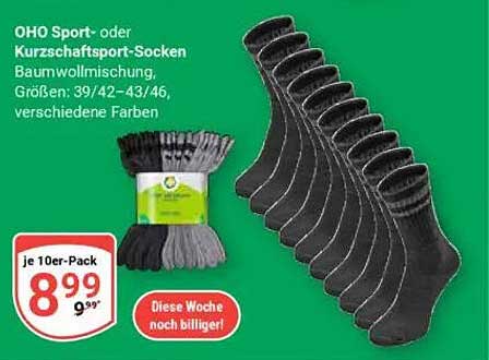 OHO Sport- oder Kurzschaftsport-Socken