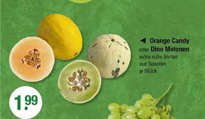 Orange Candy oder Dino Melonen - extra süße Sorten aus Spanien je Stück