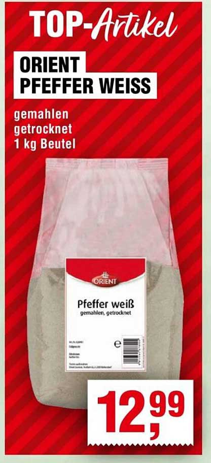 ORIENT PFEFFER WEISS gemahlen, getrocknet 1 kg Beutel