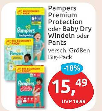 Pampers Premium Protection oder Baby Dry Windeln oder Pants, Big Pack