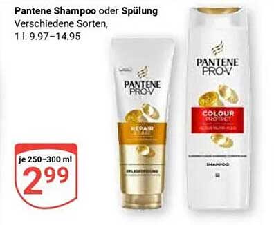 Pantene Shampoo oder Spülung, 250-300 ml für nur 2,99 €