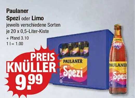 Paulaner Spezi oder Limo - Preis-Knüller!