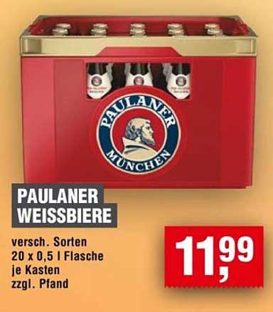 Paulaner Weissbier Kasten 20 x 0,5 l