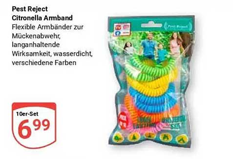 Pest Reject Citronella Armband - 10er-Set