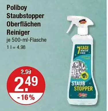 Poliboy Staubstopper Oberflächen Reiniger je 500-ml-Flasche