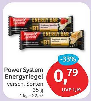 Power System Energyriegel - Verschiedene Sorten