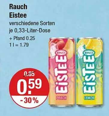 Rauch Eistee verschiedene Sorten je 0,33-Liter-Dose