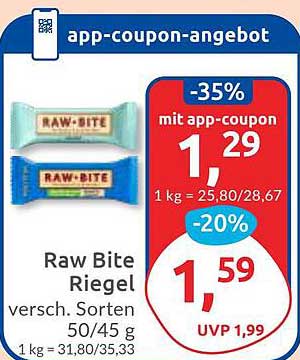 Raw Bite Riegel - verschiedene Sorten