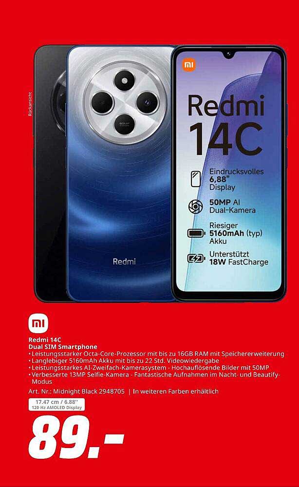 Redmi 14C Dual SIM Smartphone