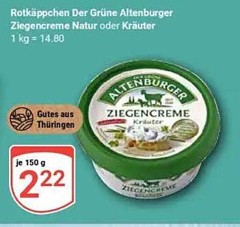 Rotkäppchen Der Grüne Altenburger Ziegencreme Natur oder Kräuter