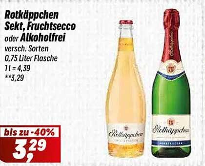 Rotkäppchen Sekt, Fruchtsecco oder Alkohol-frei 0,75 Liter Flasche