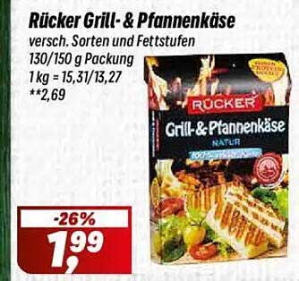 Rücker Grill- & Pfannenkäse - Verschiedene Sorten und Fettstufen