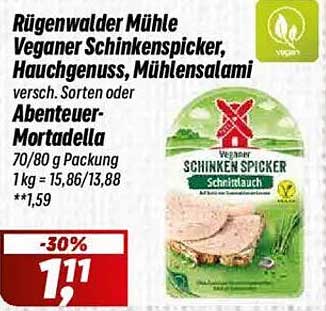 Rügenwalder Mühle Veganer Schinkenspicker, Hauchgenuss, Mühlensalami