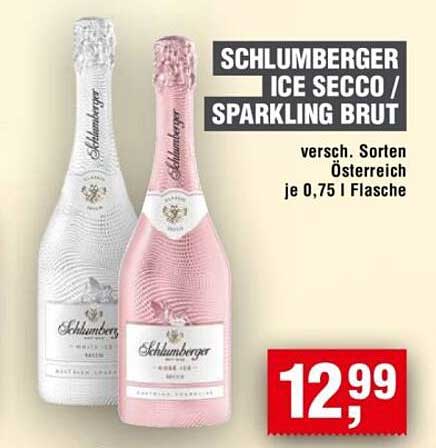 SCHLUMBERGER ICE SECCO / SPARKLING BRUT - Verschiedene Sorten, Österreich, je 0,75 l Flasche