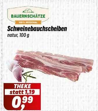 Schweinebauchscheiben natur, 100 g