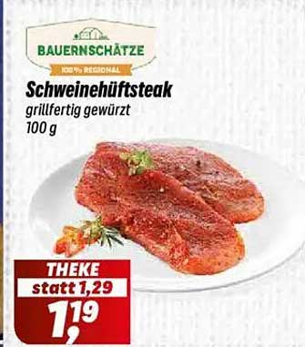 Schweinehüftsteak grillfertig gewürzt 100 g