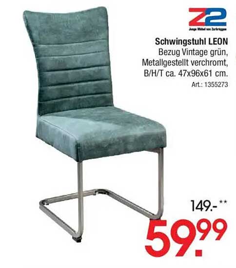 Schwingstuhl LEON - Bezug Vintage grün