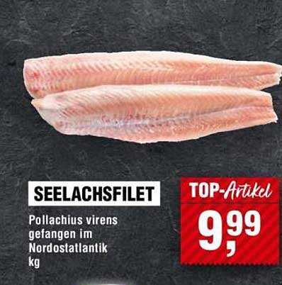 Seelachsfilet - Pollachius virens, gefangen im Nordostatlantik