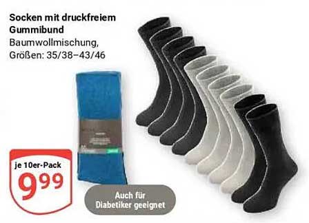 Socken mit druckfreiem Gummibund – 10er-Pack