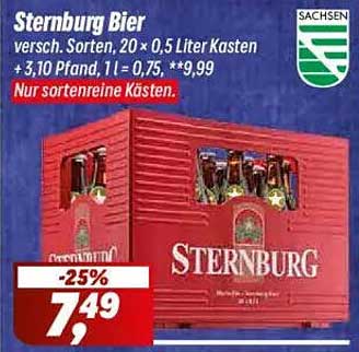 Sternburg Bier – 20 x 0,5 Liter Kasten